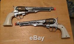 Pair of ORIGINAL HUBLEY COLT 45 GUNS WITH HOLSTER & Bullets 13 1/2