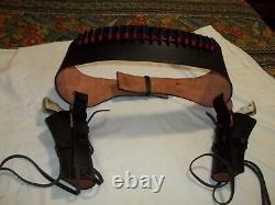 Pair of Texan Jr Cap Guns and Leather Holster