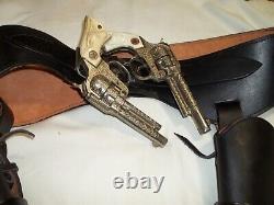 Pair of Texan Jr Cap Guns and Leather Holster