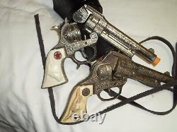 Pair of Texan Jr Cap Guns and Leather Holster