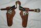 Pair Of Vintage Hubley Remington. 36 Cap Guns With Leather The Texan Holsters