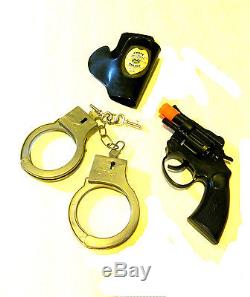 Police Hand Gun Toy Play Set Pistol & Holster Sheriff Handcuffs for Kid Boy Gift