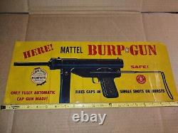 RARE 1960's Mattel Burp Gun Store Advertising Sign Poster