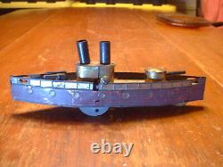 RARE Antique French Charles Rossignol Tin Toy Gun Ship Battleship