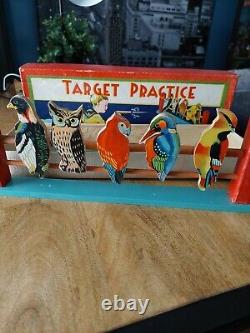 RARE Antique Vintage Target Toy / Complete With Cork Gun / Made in Japan 1940's