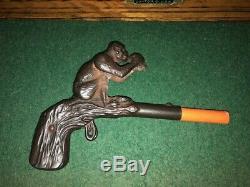 RARE Cast Iron Original 1890's Stevens Monkey And Coconut Cap Gun. Must See