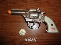 RARE! Kenton Gene Autry Nickel Plated Dummy Cast Iron Toy Cap Gun 1940