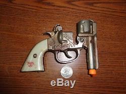 RARE! Kenton Gene Autry Nickel Plated Dummy Cast Iron Toy Cap Gun 1940