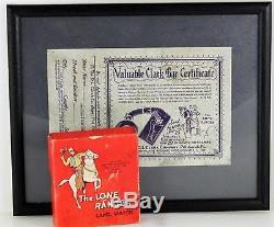 RARE Lone Ranger Lapel Watch / Fob & Gun in box with advertisement certificate