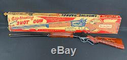 RARE Marx The Lone Ranger Repeating Steel Shotgun Toy Gun Smoking Barrel WithBox