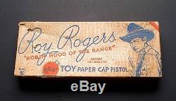 RARE ROY ROGERS KILGORE No. 100 LONG TOM PAPER CAP PISTOL GUN IN ORIGINAL BOX