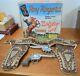 Roy Rogers Genuine Leather Official Holster Set Complete With Box Guns & Belt