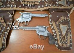 ROY ROGERS Genuine Leather Official HOLSTER SET Complete With BOX GUNS & BELT