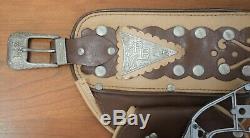 ROY ROGERS Genuine Leather Official HOLSTER SET Complete With BOX GUNS & BELT