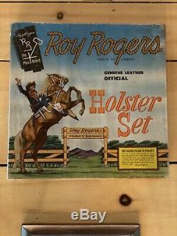 ROY ROGERS Genuine Leather Official HOLSTER SET Unopenes IN BOX! GUNS & BELT