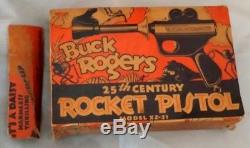 Rare 1934 Buck Rogers Cap Gun XZ-31 Rocket Pistol Toy Space Gun with Original Box