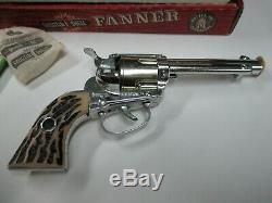 Rare 1958 Mattel Fanner Cap Gun In Original Box With Shells Cap Pistol Die Cast