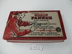 Rare 1958 Mattel Fanner Cap Gun In Original Box With Shells Cap Pistol Die Cast