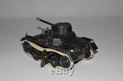 Rare Gama German Tin Litho Wind Up Panzer Tank Sparking Guns withKey EX Must L@@K