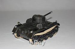 Rare Gama German Tin Litho Wind Up Panzer Tank Sparking Guns withKey EX Must L@@K