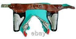 Rare Gene Autry Double Leather Holster & Buzz Henry Toy Cap Guns Set Ex. Cond