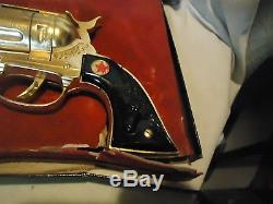 Rare Gold Plated Hubley Cowboy Classic Die-cast Revolving Cylinder Toy Cap Gun