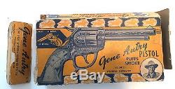Rare! Leslie Henry Gene Autry cap gun With Original Box