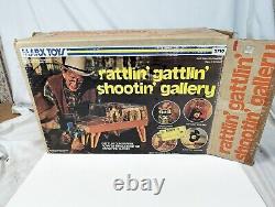 Rare Marx Rattlin' Gattlin' Shootin' Gallery #2710 1976 Game withBox Wild West Gun