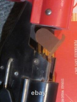 Rare Mattel Burp Gun Fully Automatic Cap Gun with Box Folding Stock Metal 1960's