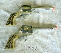 Rare Mattel Shootin' Shell. 45 Vigilante Double Holster Cap Gun Set Excellent+++