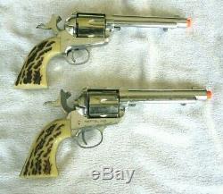 Rare Mattel Shootin' Shell. 45 Vigilante Double Holster Cap Gun Set Excellent+++