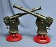 Rare Pair Of Vintage Harvill Sky Raider Toy Metal Cannons Guns Withmissles Works