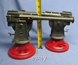 Rare Pair of Vintage Harvill Sky Raider Toy Metal Cannons Guns withMissles Works