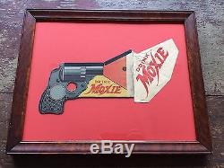 Rare Vintage 1920s Moxie Soda Toy Gun Ephemera Advertising Sign