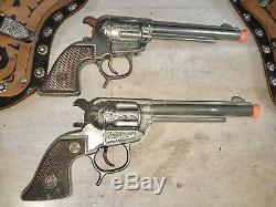 Rare Vintage 1950s Roy Rogers Double Buckle Holster George Schmidt Cap Guns