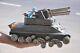 Rare Vintage Big'y' Trademark Go Back Litho Double Gun War Tank Tin Toy, Japan