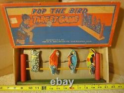 Rare! Vintage NN Hill Brass Pop The Bird, Target Game. Dart gun shooting gallery