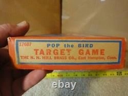 Rare! Vintage NN Hill Brass Pop The Bird, Target Game. Dart gun shooting gallery
