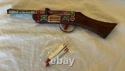 Rare Vintage TOY Gun Western Space Crossover Double Barrel With Darts Works Rare