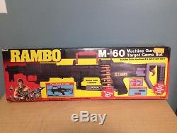 Rare vtg M-60 Rambo Machine Gun Rifle Toy Arco with Box Stallone game target set