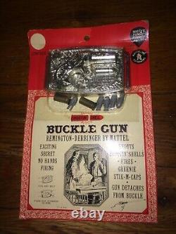 Remington Derringer By Mattel Buckle Gun Western Belt NICE! Cap