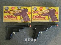 SET (2) 1940s MELDON BROS TOM GUN SUPER AUTOMATIC TOY GUN-ORIG. BOX PAT PEND USA