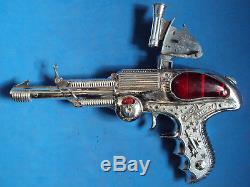 SPACE outlaw BCM ray GUN toy PISTOL gamma COSMIC sonic 1947 LESNEY die cast CAP