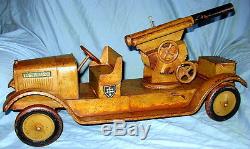 SUPER RARE! Large Sonny Pressed Steel Dayton Toy Army Truck withAnti-Aircraft Gun