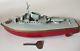 Sutcliffe Fury Tinplate Clockwork Torpedo Gun Boat 1950s With Mast + Key
