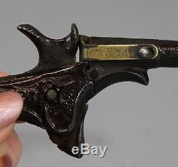 Sm Antique 1881 Early-20thC American Western Banner Cast Iron Toy Cap Gun, NR