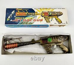Space Pilot Jet Ray Gun Vintage 1970's Friction Powered Sparking Toy Gun Japan