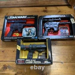 Star Wars Vintage Kenner Han Solo Luke biker scout Laser Pistols Blasters Toy