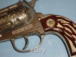 Super Rare Brown Overland Trail / Flip Vintage Toy Gun & Holster