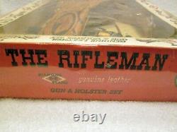 THE RIFLEMAN Western TOY GUN PISTOL HOLSTER SET Vintage RARE Leslie Henry Hubley